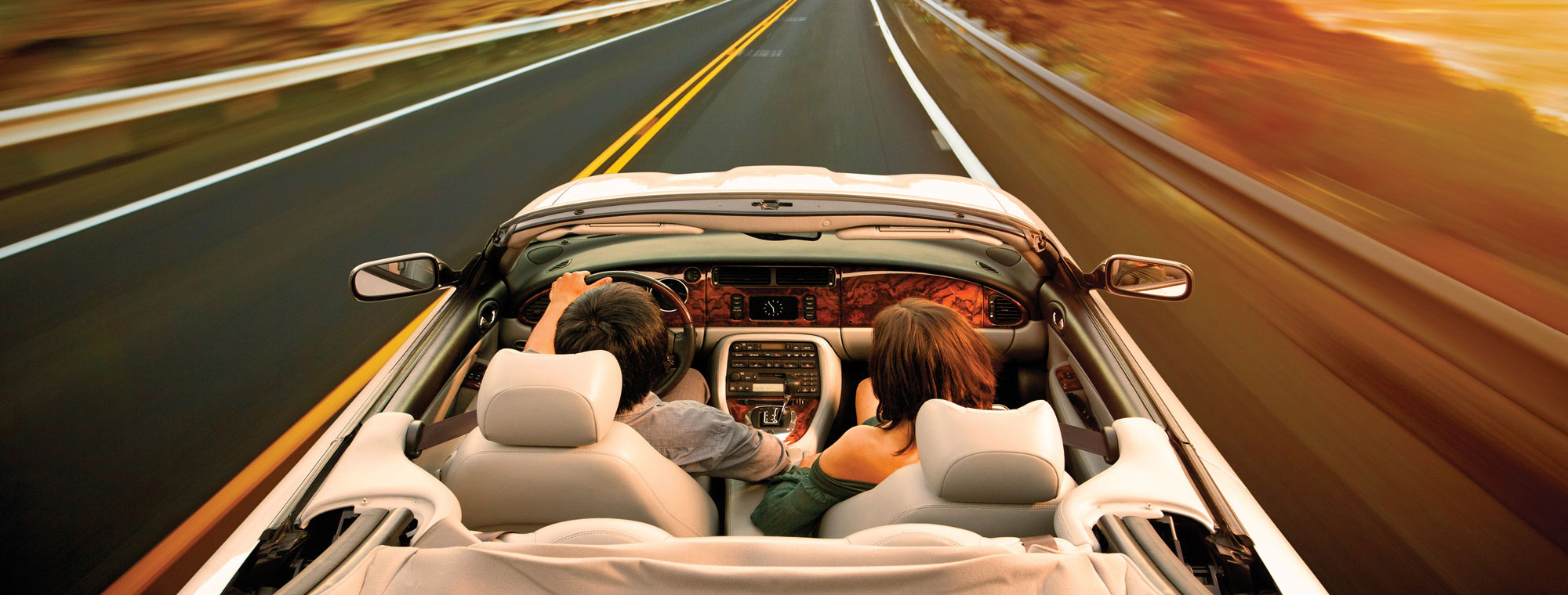 Man and Woman driving in car 