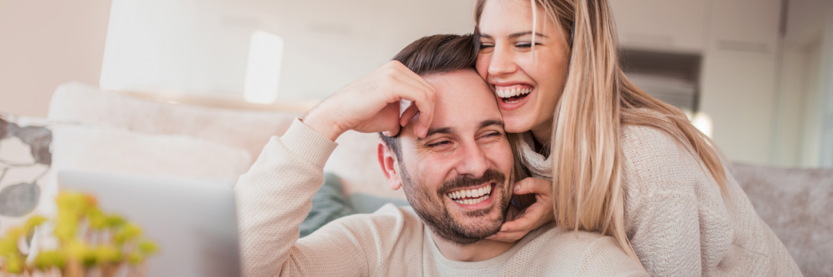 couple laughing